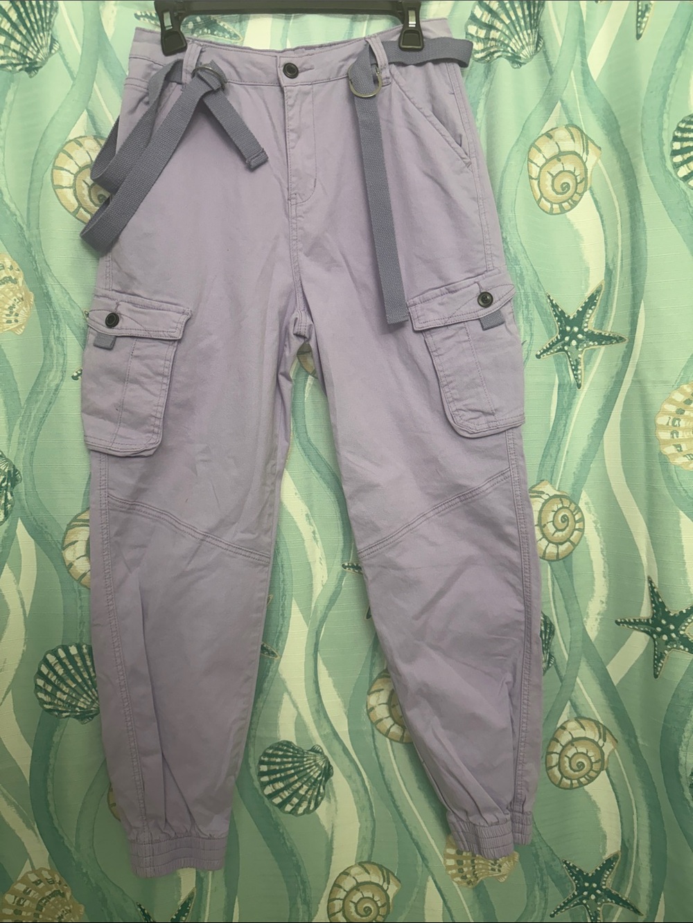 Women’s American Bazi Lavender Cargo Jogger Pants Size L